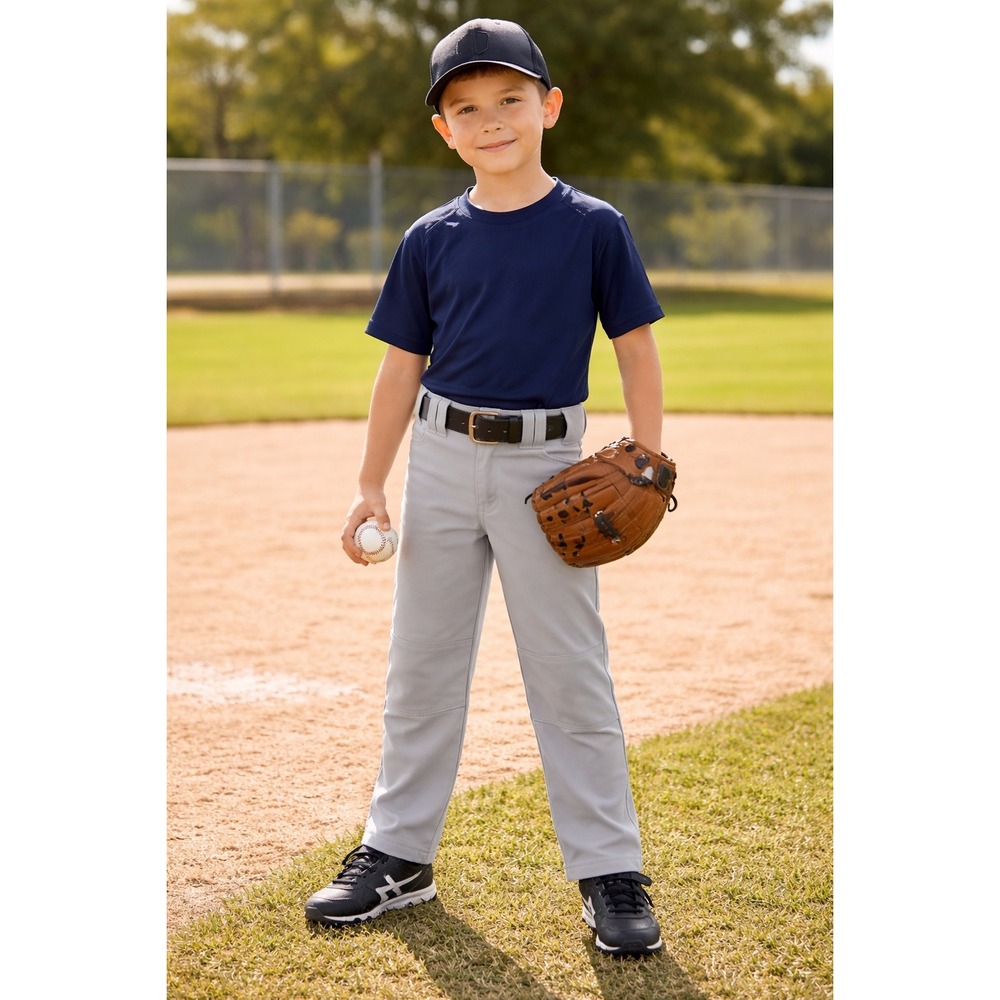 Champro‎ Youth M Gray Belted Baseball Pants BP3 Athletic Performance